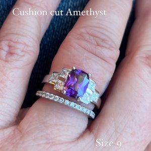 Cushion cut Amethyst ring